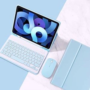 Blue iPad Air 5 (10.9) Case with Keyboard and Mouse